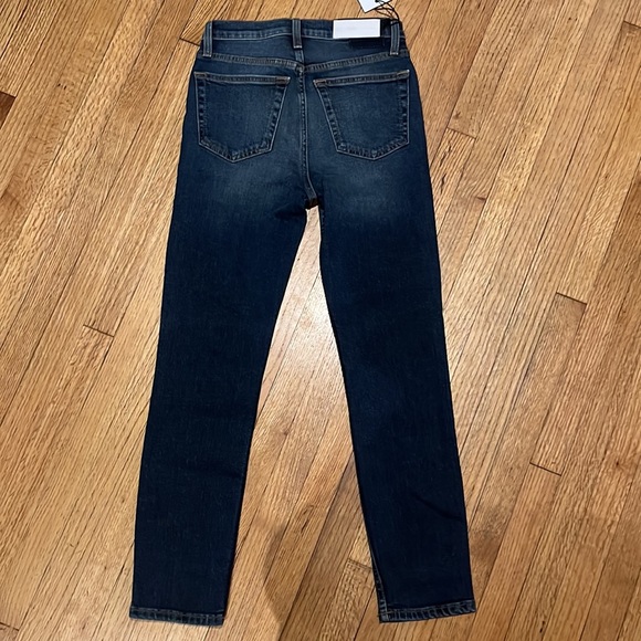 Re/Done Originals High Rise Ankle Crop Midnight Blue - Picture 11 of 15